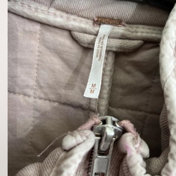 Free People Quilted Dolman Knit Jacket M Misty Mauve Pink - Picture 4 of 7